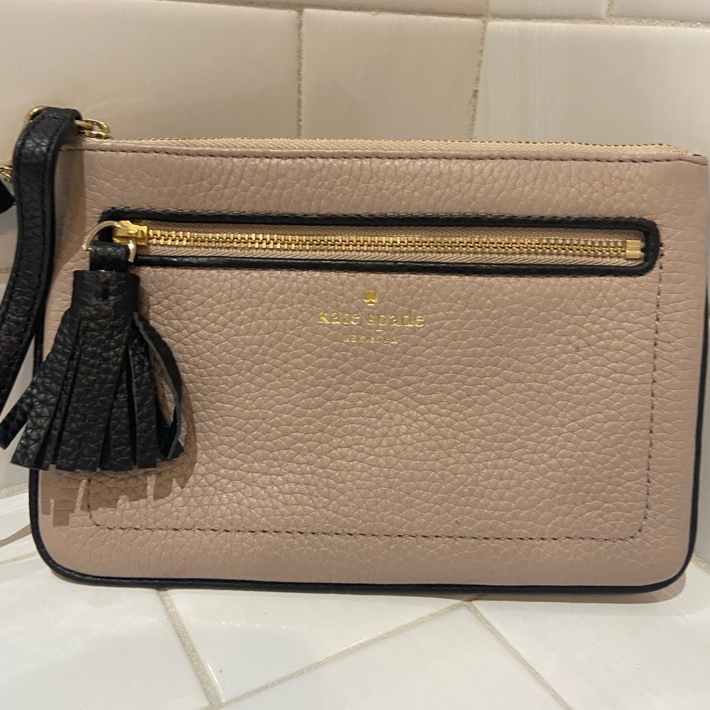 Kate Spade Pale Pink and Black Wristlet